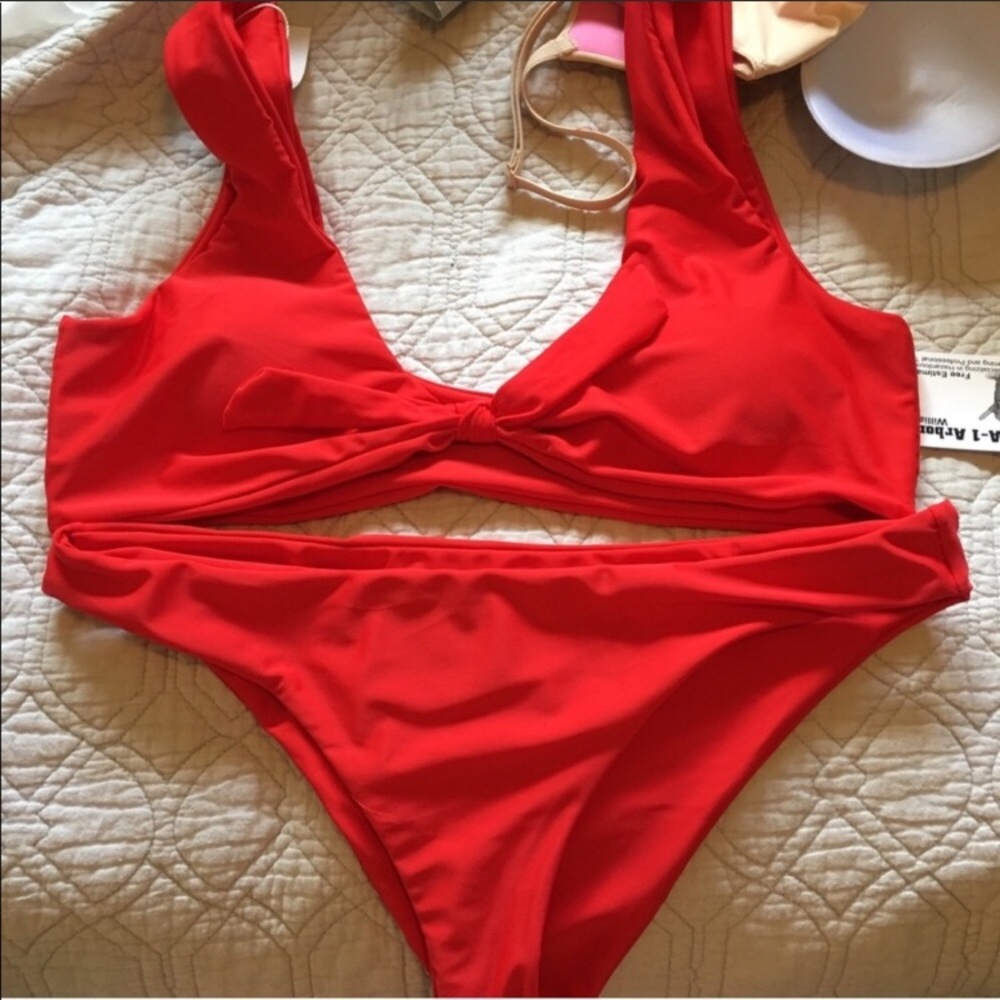 Red Zaful Front Tie Bikini
